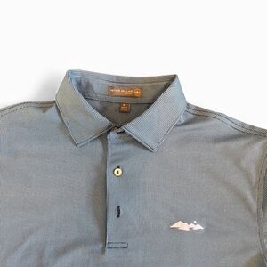 Peter Millar Summer Comfort Polo Men’s Medium Dark/Light Blue Pattern